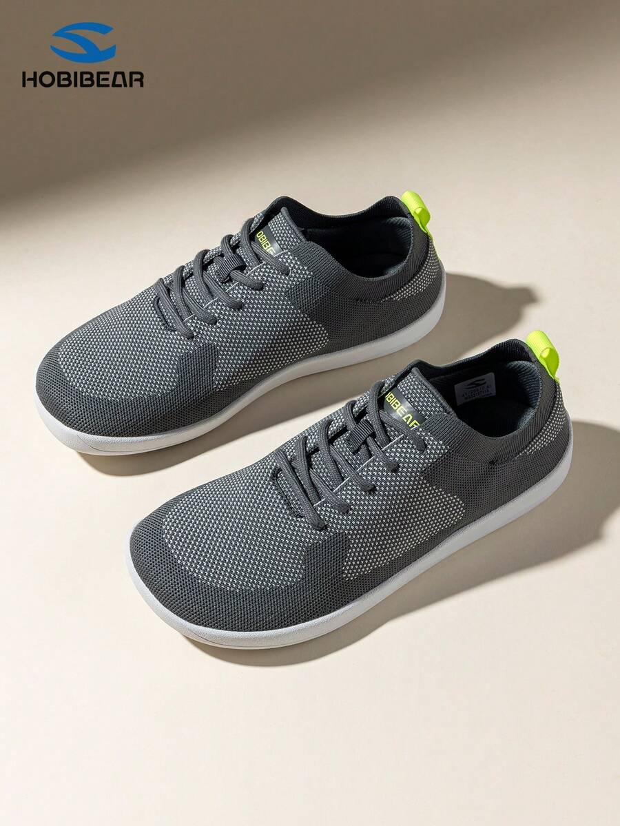 HOBIBEAR Chaussures de sport pour hommes à lacets, respirantes, légères, mode, semelle plate, minimalistes, bout large, convenant aux sports de plein air, à la salle de sport