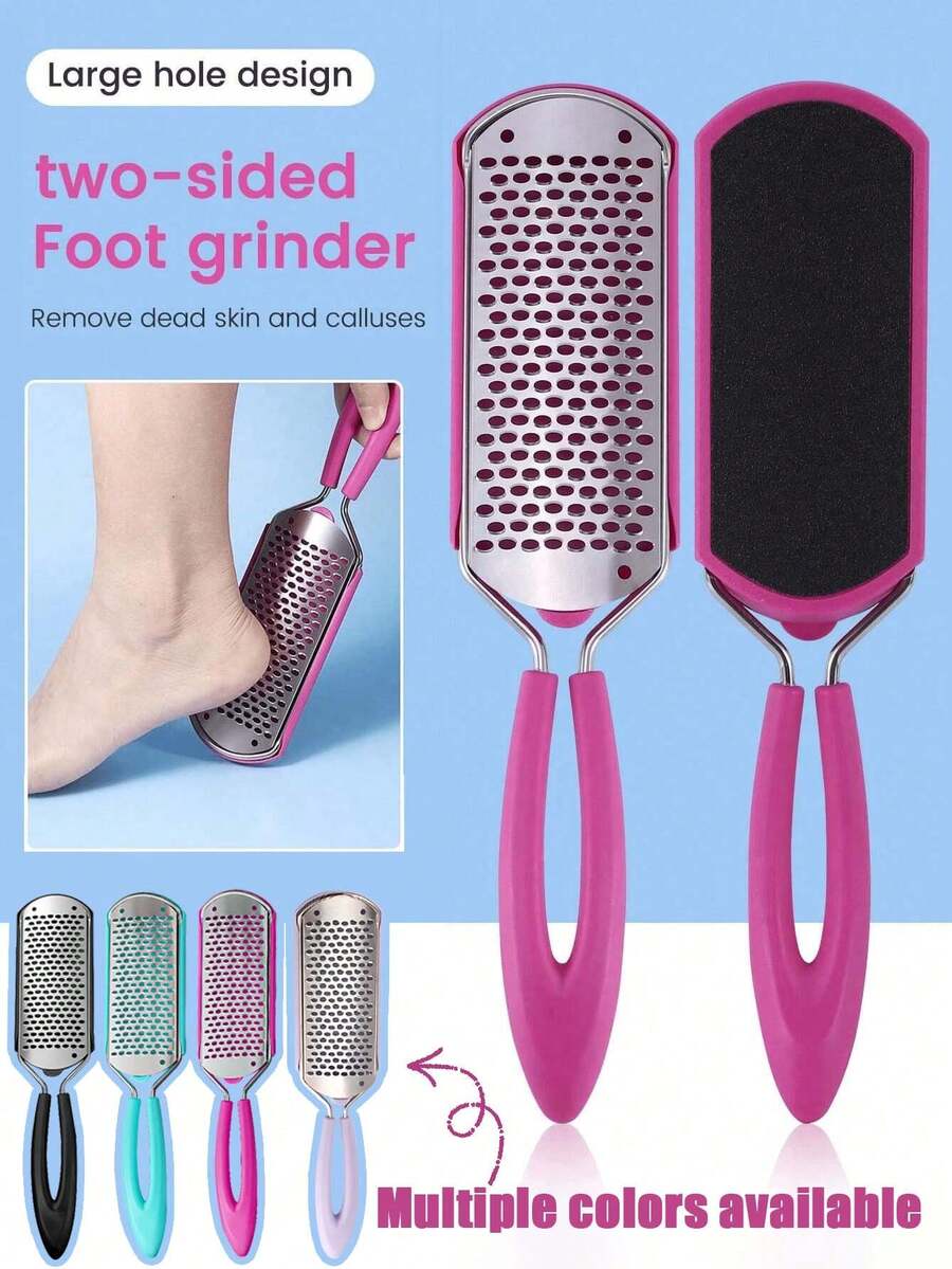 1pc Stainless Steel Foot File, Heel Scraper, Foot Rasp And Callus Remover, Foot Exfoliator - Multicolor - View 1