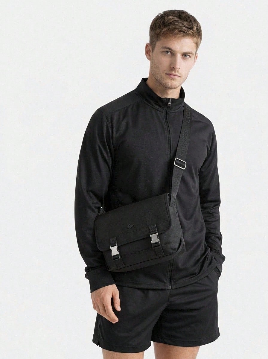 Lacoste Outdoor Sports Bags Durable Zippered Spacious Commuting Daily Weekend Black NH4591KO-000 - Noir - View 1