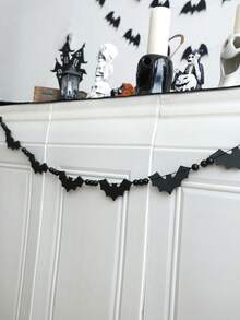 1 pezzo Ghirlanda di perline a forma di pipistrello nero per Ognissanti, banner da appendere al camino, decorazione con silhouette di pipistrello spettrale, ghirlanda di perline, stile gotico e rustico, per camino, mobile, finestra, interno, decorazione stagionale per le vacanze, ornamento da parete, per festa di Ognissanti, dolcetto o scherzetto, accessorio fotografico, decorazione per la casa, regalo - Multicolore 3 - Visualizzare 9