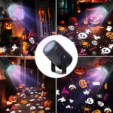 1pc USB Powered Halloween Projection Light, Can Project Dynamic Pumpkin, Spider, Bat And Haunted House Patterns - Black Indoor Night Light, No Battery Required, Holiday Theme Lighting, High Quality Projection Decorative Spotlight, Suitable For Party Decoration And Event Planning - Black - View 3