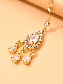 outingfit 1pc Vintage Bridal Forehead Chain Pearl Hair Chain Wedding Jewelry - Gold - View 5