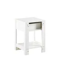 Rattan Side Table With Drawer, Modern Bedside Table, Side Table For Living Room, Bedroom, Natural Wood Look - H55/W40/D40 Cm - 白色 - 查看 10