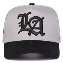 1pc Men's Gothic LA Trucker Hat, Personalized Letter Embroidery Baseball Cap, Street Fashion 5-Panel Cap, Outdoor Sun Protection Casual Hat For Spring/Autumn Travel, Beach Vacation - Multicolor - View 5