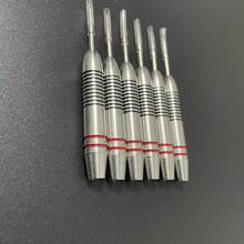Easytoday 新款 6 件組 22g/0.78oz 黑紅條紋不鏽鋼飛鏢尖頭，鋼製尖頭飛鏢配件，適用於運動與娛樂 - 銀色 - 查看 5