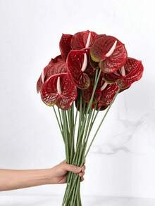 5/3/1件裝人造紅色花朵，逼真觸感人造花，適用於婚禮裝飾、居家、客廳、廚房、陽台、派對、房間、花瓶、桌面裝飾、秋季裝飾、戶外裝飾、節日裝飾、禮物、攝影道具，人造花，仿真花 - 彩色 - 查看 7