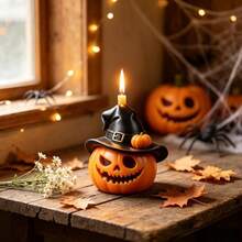 SILIKE LUFEI 1pc Halloween Evil Hat Pumpkin Ghost Figurine Silicone Mold For Resin, Plaster, Candle, Aromatherapy Products, Home Decor Display - Evil Pumpkin Mold - View 4