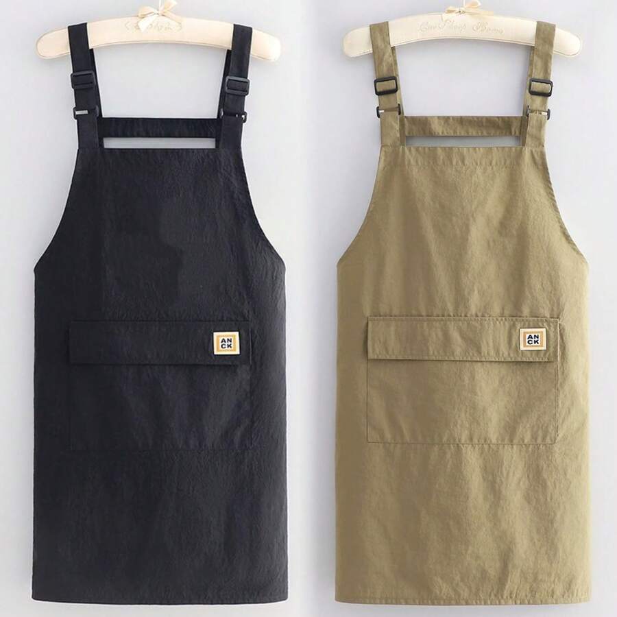 Japanese Style Waterproof Apron With Adjustable Strap And Spacious Front Pocket, Suitable For Kitchen And Baking - One Size Fits All - View 1