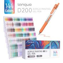 Languo 36-144色凝膠筆套裝，可伸縮壓克力繪畫手帳筆，0.7mm細筆尖，Journaling Pen PLUS，不鏽鋼筆尖內置彈簧，出墨順滑，彩色螢光中性筆，適合塗鴉、手繪海報、水彩筆，大容量，強烈3D效果/強層次感，適用於日記、賀卡、DIY藝術創作，返校文具用品 - 彩色 - 查看 13