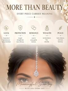 outingfit 1pc Vintage Bridal Forehead Chain Pearl Hair Chain Wedding Jewelry - Silver - View 6