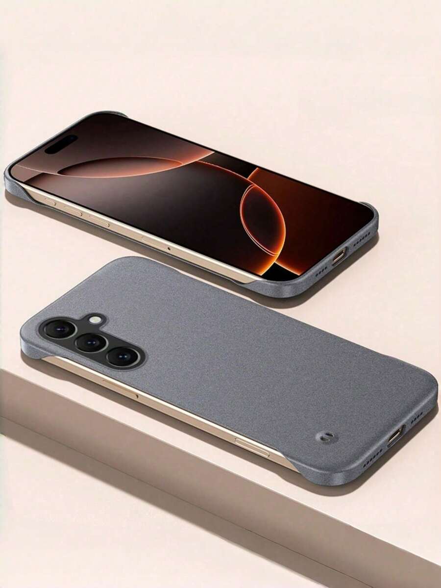 Galaxy S26 Ultra S25 Edge S24 S23 S22 Plus S21 S20 Ultra S20 Plus FE Note10 Note20 Ultra 適用超薄無框砂岩啞光硬殼手機保護套,防摔防震全鏡頭保護蓋 - 黑色 - 查看 1