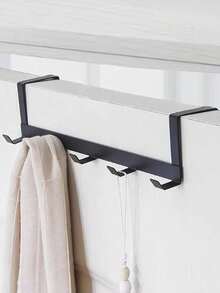 1pc No-Drill Door Hanging Coat Hook, Wall-Mounted Clothes Rack, Bathroom Towel Rack, Door Clothing Hanger, Entryway Key Hook. Perfect For Door, Kitchen And Bathroom Storage, Room Decoration, Home Decor, Kitchen Accessories, Bathroom Decor, Bedroom Decor, Bedroom And Entryway Multi-Functional Storage Rack - Multicolor - View 1