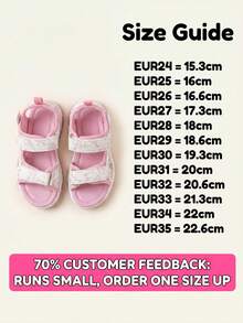 Girls' Closed-Toe Sports Sandals, Butterfly Print, Hook-And-Loop Closure, Non-Slip Thick Sole, Breathable, Suitable For Beach, School And Summer Outdoor - Pink - View 6