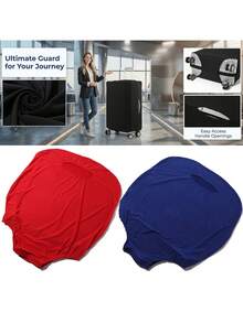 1pc Luggage Dust Cover Trolley Case Protective Cover Solid Color Travel Case Dust Cover Thickened Elastic Trolley Cover Wear Resistant, Luggage Cover - Multicolor - View 3