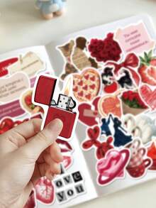 60pcs Retro Romance Stickers-Coquette Aesthetic-Perfect For Scrapbooks, Planners, Suitcases, Bullet Journals, Water Bottles, Phone Cases, Parties, And Gifts-Romantic Journaling Stickers School Supplies - 60pcs/pack - View 6