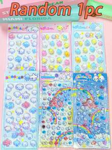 Cartoon Water Drop Crystal Art & Craft 3D/DIY Stickers, Exquisite Liquid Crystal 3D Self-Adhesive Reusable DIY Decorative Stickers, Interactive Stickers For Kids, Daily Decoration Stickers, Party Decoration Stickers, Children's Sticker Game, Candy Drop Stickers, Sticker Book Fun 3D Embossed Texture Stickers, Scrapbook Material, Embossed Stickers, Waterproof, Wear-Resistant, Reusable - Multicolor - View 9