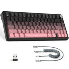 ATTACK SHARK X85 Wireless Mechanical Gaming Keyboard With Knob, Hot-Swappable BT/2.4GHz/USB-C, Side-Printed PBT Keycaps, 75% Gasket Keyboard, RGB Coiled Cable, Linear White Jade Switches, Compatible With PC/MAC/Win - View 12