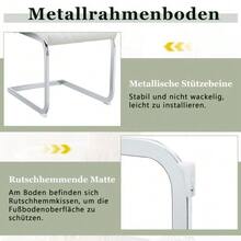 [Set Of 2] Dining Chair In White Diamond Pattern: High Backrest + Comfortable Seat Cushion, Silver-Colored Metal Frame, Non-Slip And Durable, Suitable For Restaurants Etc. - 白色+銀色 - 查看 7