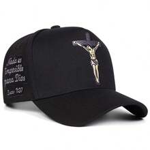 1 Stück Herren Jesus Kreuz Trucker Mütze, bestickte Baseballkappe, Street Fashion 5-Panel Mütze, Outdoor Sonnenschutz Lässig Mütze für Frühling/Herbst Reisen, Strandurlaub - Mehrfarbig - Übersicht 4