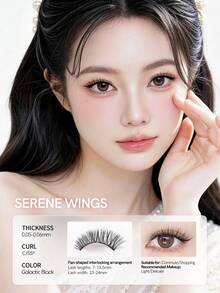 Mlen Diary 磁吸假睫毛套組 7-13.5mm 可重複使用 無需膠水 升級版 3D 雙磁吸睫毛 便攜式免膠睫毛簇 適合輕盈自然妝容 - 黑色 - 查看 2