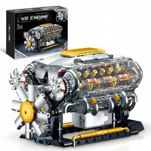 Mainan Balok Bangunan Mesin V8 Supercar Kreatif, Mainan Rakitan Model Mesin V8, Mainan Model Mini Mesin V8 MOC yang Dapat Disesuaikan, Proyek Konstruksi STEM untuk Dewasa, Mainan Edukasi Sains Fisika, Model Pajangan Meja, Hadiah Ulang Tahun, Mainan Balok Bangunan 692pcs - MultiWarna - View 7