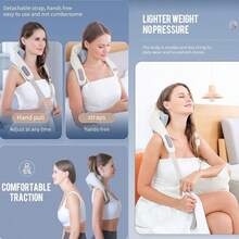 Massageador Sem Fio  6D com Função de Aquecimento, Aparelho Elétrico de Amassamento Tecido Profundo, Massageador Multiuso para Pescoço, Ombros, Costas, Pernas e Todo o Corpo, Modelo Portátil para Casa, Escritório e Veículo - Visão 7