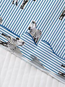 2pcs/Set Women's Pajama Set, Striped Zebra Print, Women's Loungewear, Spring/Summer Holiday Outfit, Short Sleeve Lapel Top And Shorts, Wearable As Outerwear - Multicolor - View 6