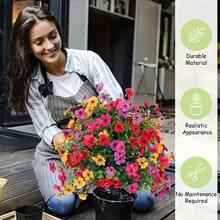 2/1 pieza Flores artificiales erguidas con tallos, adecuadas para decoración exterior de primavera/verano, margarita y eucalipto de seda falsa, resistentes a los rayos UV, adecuadas para porche, patio interior, balcón, decoración de jardín, plantas artificiales, decoración de otoño - Multicolor - Ver 5