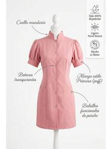 Elegant Multifunctional Surgical Gown, Microfiber, Button, Princess Style - White - View 3