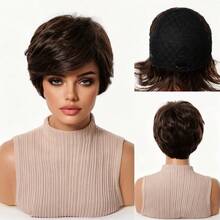Pixie Cut Wig With Bang Wigs For Women And Lady, Straight Layered Hairstyle, Gray Short Human Hair Wigs Fashion-Forward, Elegant Wigs - Multicolor - View 8