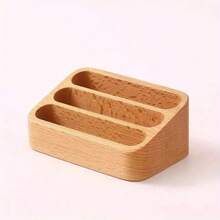 Visitenkartenhalter aus Naturholz, massives Holz, glatt und gratfrei, nordischer Stil, multifunktionaler Memo- und Kartenhalter, Handyhalter, kompakter Visitenkartenhalter für Schreibtisch, Büro, Arbeitszimmer, Empfang - A - Übersicht 10