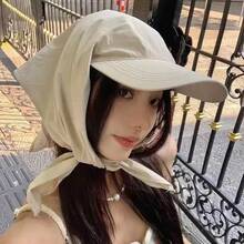 新款熱銷時尚休閒百搭優雅快乾頭巾繫帶棒球帽 女款戶外護頸頸帽 露營帽 透氣快乾韓風繫帶頭巾頭巾帽 夏季防曬遮陽三角巾棒球帽 - 三角頭巾帽 - 查看 4