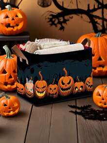 1 buah Keranjang Penyimpanan Lipat Halloween Organizer Karakter Kartun Kotak Pakaian Kotak Penyimpanan Kanvas Multifungsi untuk Solusi Pengorganisasian Lemari Kamar Tidur - MultiWarna - View 8