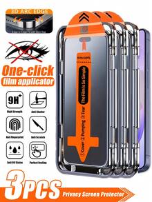 Gorilla Hero 3片裝防窺防指紋鋼化玻璃螢幕保護貼，相容於 Galaxy S26/S26 Ultra/S25/S24/S23FE/S20FE/Z Fold7/Z Fold6/A56/A55/A54/A53/A52S/A36/A35/A26/A71/Fold 8 Ultra/Fold 8 及其他機型，相容手機殼，易安裝，自動吸附無氣泡，左右顯著防窺效果，9H 硬度玻璃，防撞防刮防指紋防水，手機配件 - 黑色 - 查看 28