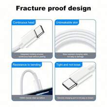 3pcs USB A To Type-C Fast Charging Cables, Supports Car Charger CarPlay, Type-C Phone Charging Data Cable, Compatible With IPhone 16/15 Series, Compatible With Samsung Galaxy S25/S24/S23/S22/S21/S20 - Multicolor - View 4