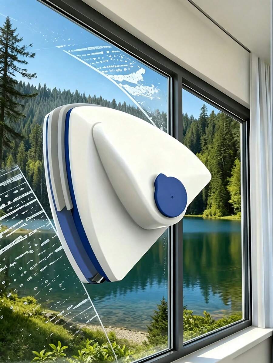 Double-Sided Magnetic Window Cleaning Tool Glass Cleaner Magnetic Exterior Window Cleaning Brush With Dual Water Tank And Squeegee System Surface Glass Cleaning Brush High-Rise Exterior Window Cleaning Brush Home Glass Cleaner Hands-Free Rotating Design - Multicolor - View 1