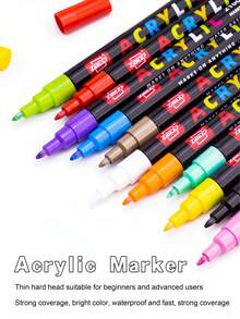 1pc Acrylic Marker Pens 36/60/84/120/168/240 Colors Optional, Waterproof, Odorless, Layerable, Art Brush, Suitable For Colored Sketching Marker Pens, Suitable For Artist Painting Pens, Used For Making Christmas, Thanksgiving, New Year Gifts, Easter Eggs, Holiday Gifts, Card Making, Metal, Ceramic, Wine Glasses, Halloween Decoration Doodle Painting Pens, Coloring Pens - Acrylic Marco Pen - View 7