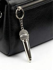 Mini Realistic Microphone Actor Souvenir Performance Gift, Customizable With Personalized Text, Suitable As A Gift For Family, Friends Or Loved Ones, Applicable For Graduation Season, Valentine's Day, Anniversary, Mother's Day, Father's Day, Backpack Decoration Pendant, Personalized Bag Charm - Multicolor - View 4