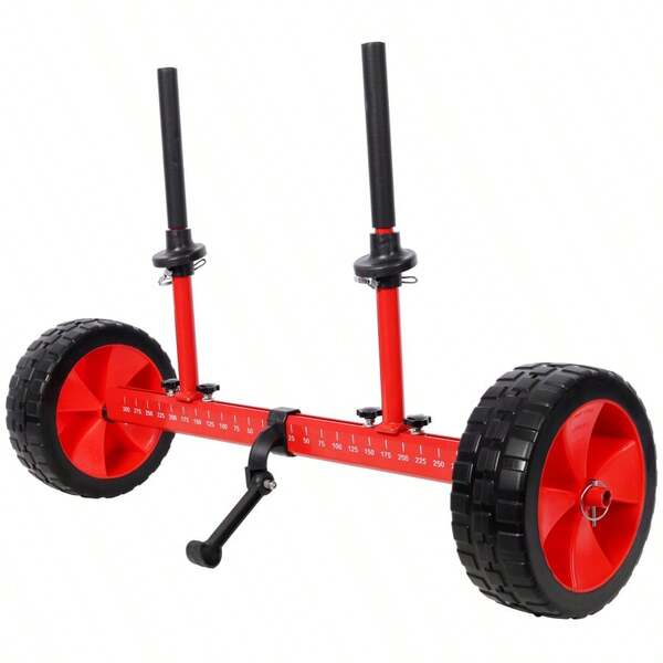 Sit On Top Kayak Cart, Heavy-Duty Plug-In Kayak Cart Dolly With 10 Inch Airless Wheels,Width Adjustable,Red-XY990981