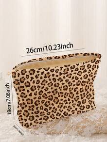1pc Portable Cosmetic Storage Bag Animal Pattern Double-Sided Printed Travel Zipper Makeup Bag Multi-Function Toiletries Organizer - Multicolor - View 3
