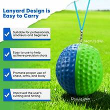 Portable Golf Swing Trainer Ball, Posture & Motion Correction Aid, Includes Carry Rope For Easy Transport, Ideal For Beginners - Green - View 5