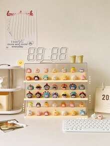 1pc Multi-Layer Acrylic Display Box, Suitable For Solid Color Dust-Proof Storage Rack And Desktop Organization, Also Suitable For Doll Collection (Transparent Display Box) Halloween, Christmas, Soft, Wedding, College Essentials, Autumn Decor, Pumpkin, Home Decor - Multicolor - View 3