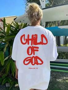 Oversize Spring/Summer Blouses, 100% Cotton, Short Sleeve T-Shirts For Women, Colorful Print - White - View 1