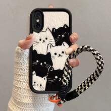 A Little Cat Phone Case 2026's Latest Hot-Selling Cat Mobile Phone Case Cell Phone Case For Galaxy S26, S25, S24, S24Plus/S24+, S24Ultra, S24FE, S20, S21, S22, S23 Compatible With IPhone 11/11 Pro/11 Pro Max/12/12 Pro/12 Pro Max/13/13 Pro/13 Pro Max/14/14 Pro/14 Pro Max/15/15 Pro/15 Pro Max/16/16 Pro/16 Pro Max IPhone16E Shaped Grip Military Shockproof Protection Silicone Case G04/G05/G13/G14/G15/G22/G24/G32/G60/G85 - Black - View 5