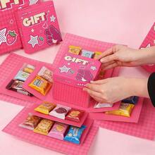 1 Set/4-Layer Exploding Surprise Gift Box With Cute Pattern Empty Box/Birthday Party Anniversary Celebration/Graduation Party Souvenir Creative Surprise Gift Box/Ins Style Pink Strawberry Cartoon Exploding Surprise Box/Highly Attractive Gift Box For Girlfriend Best Friend/Confession Ceremony Gift Box Children's Party Return Gift DIY Empty Gift Box - View 2
