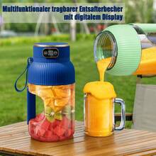 Portable Juicer Mixer Becher mit großer Kapazität, 10-Blatt Klinge, Wiederaufladbar über USB, Mini Mixer für Obst, Gemüse und Smoothies für unterwegs - Weiss - Übersicht 5