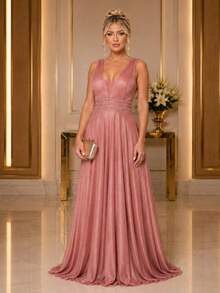Women Dresses - 乾枯玫瑰色 - 查看 1