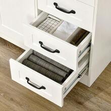 HOMCOM White Sideboard With 4 Drawers, Adjustable Shelf And Anti-Tip Protection For The Kitchen And Living Room - 白色 - 查看 7