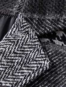 Rompi Pria Gaya Klasik Motif Kotak-kotak Patchwork Warna Blok dengan Kerah Model Klasik Warna Abu-abu - Grey - View 5