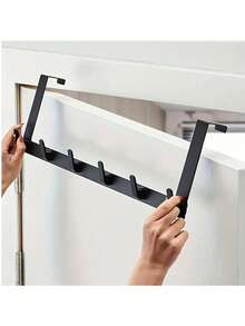 1pc No-Drill Door Hanging Coat Hook, Wall-Mounted Clothes Rack, Bathroom Towel Rack, Door Clothing Hanger, Entryway Key Hook. Perfect For Door, Kitchen And Bathroom Storage, Room Decoration, Home Decor, Kitchen Accessories, Bathroom Decor, Bedroom Decor, Bedroom And Entryway Multi-Functional Storage Rack - Multicolor - View 9